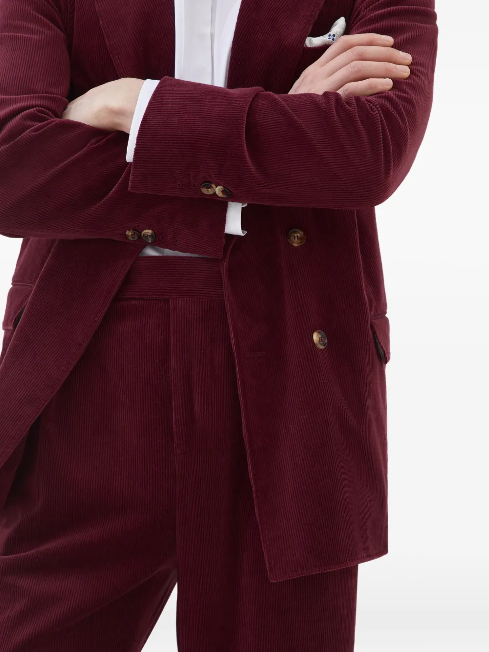 Brunello Cucinelli Ribfluwelen broek Rood