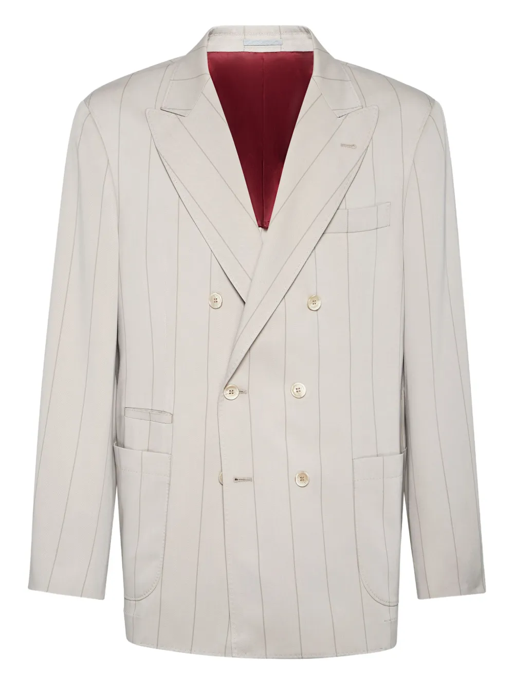 Brunello Cucinelli silk-twill blazer | Neutrals | Image 1