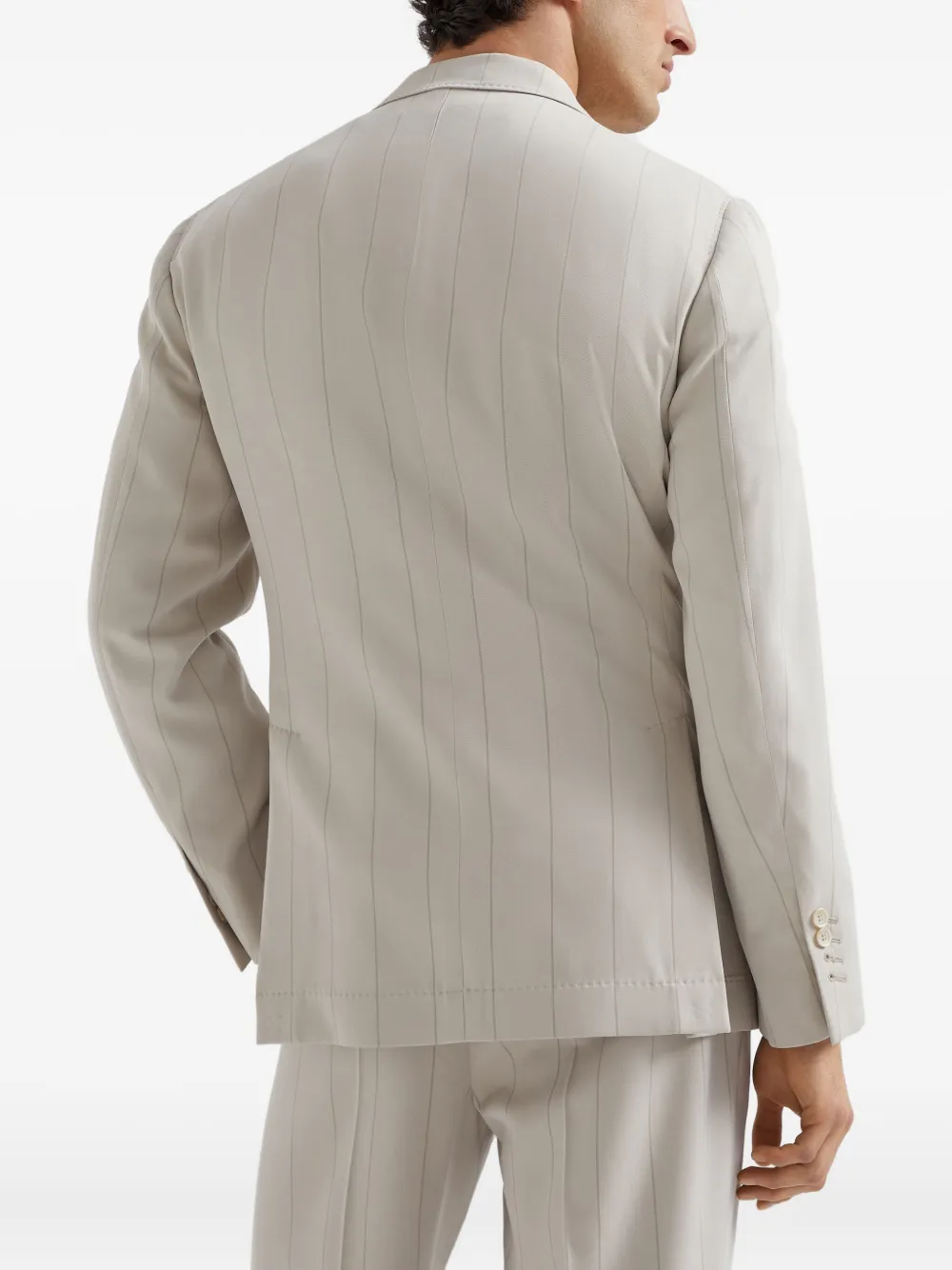 Brunello Cucinelli Twill blazer met zijden-effect Beige