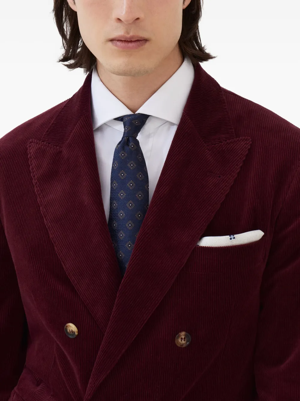 Brunello Cucinelli Stopdas met jacquard-patroon Blauw