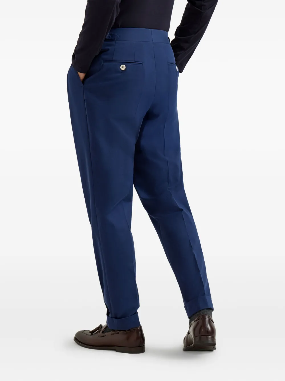 Brunello Cucinelli Pantalon met geplooide voorkant Blauw