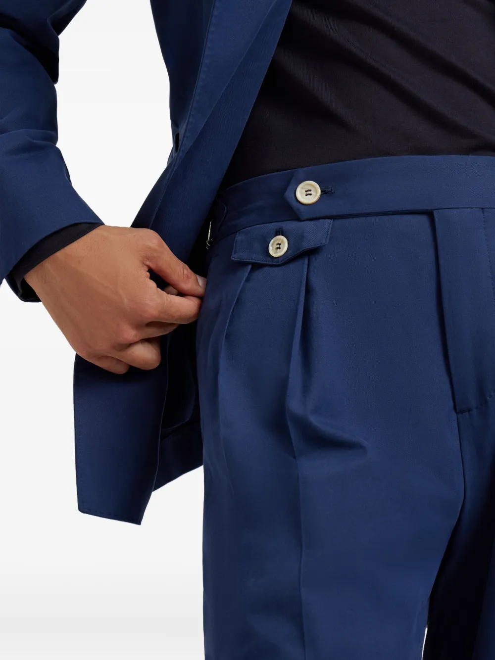 Brunello Cucinelli Pantalon met geplooide voorkant Blauw