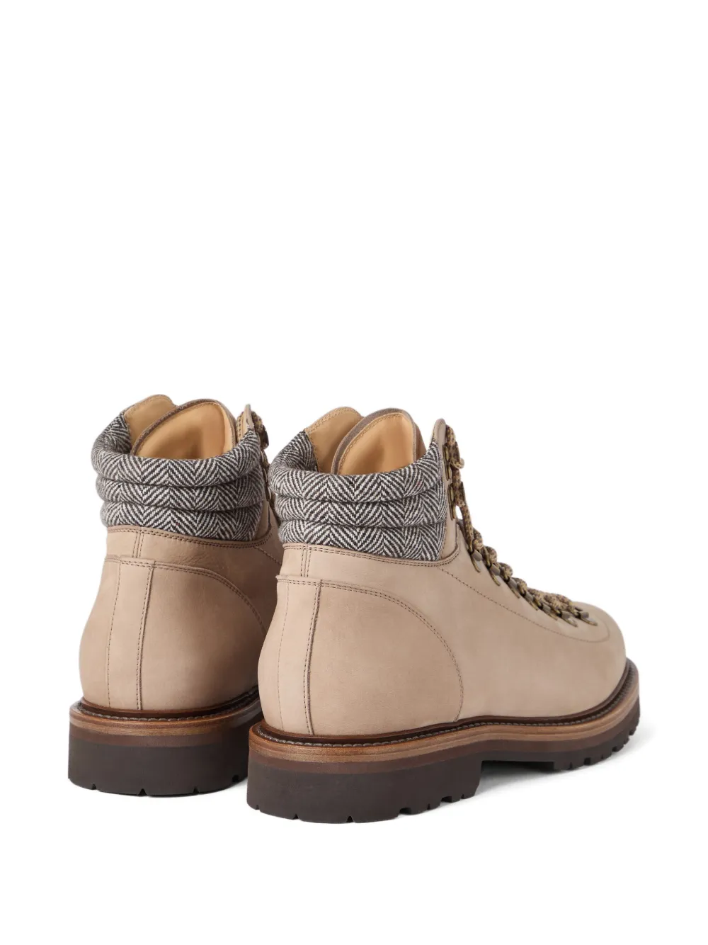 Brunello Cucinelli leather hiking boots Neutrals
