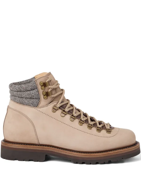 Brunello Cucinelli レザーハイキングブーツ | ニュートラル | FARFETCH JP