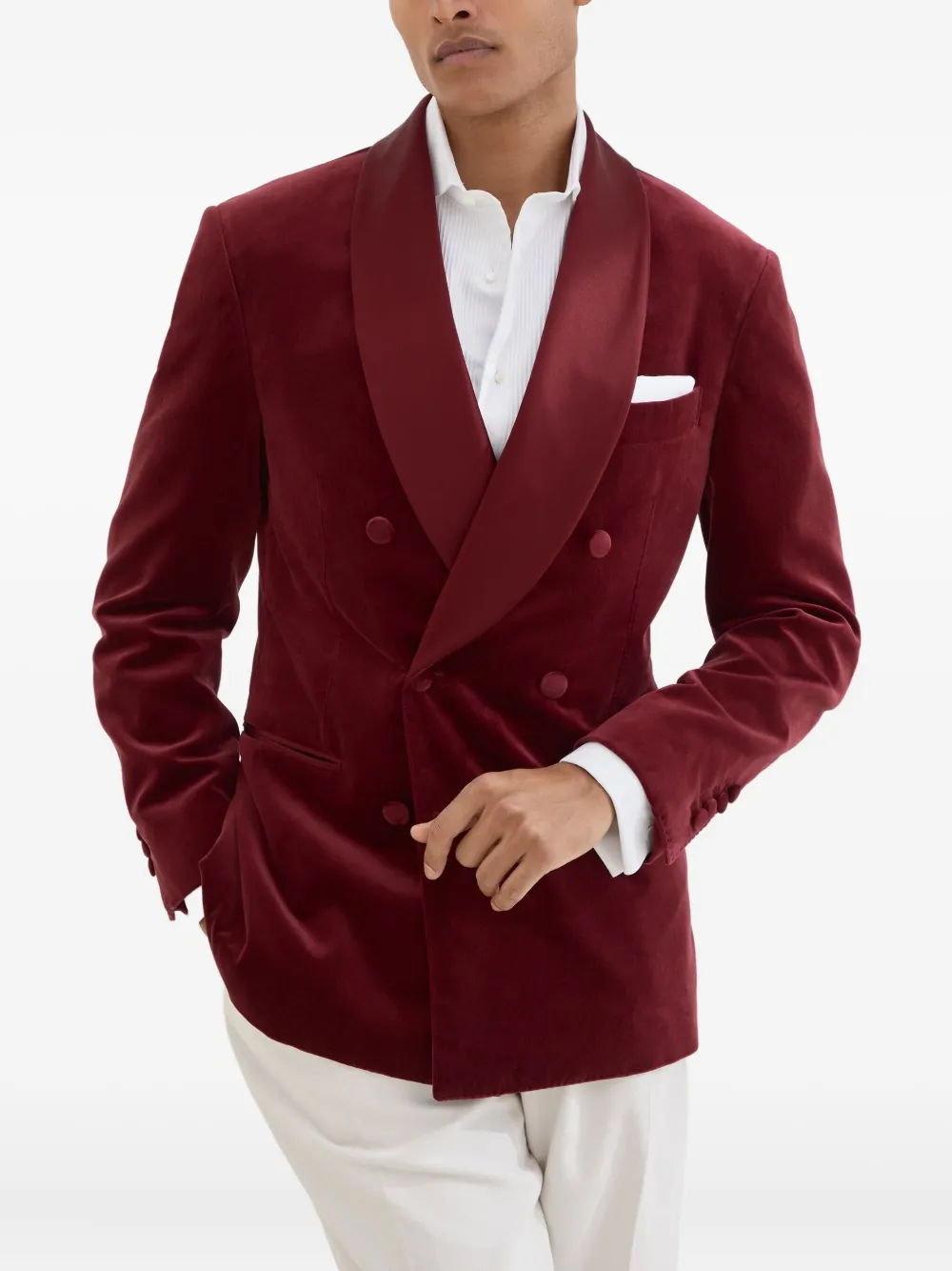 Brunello Cucinelli Fluwelen blazer Rood