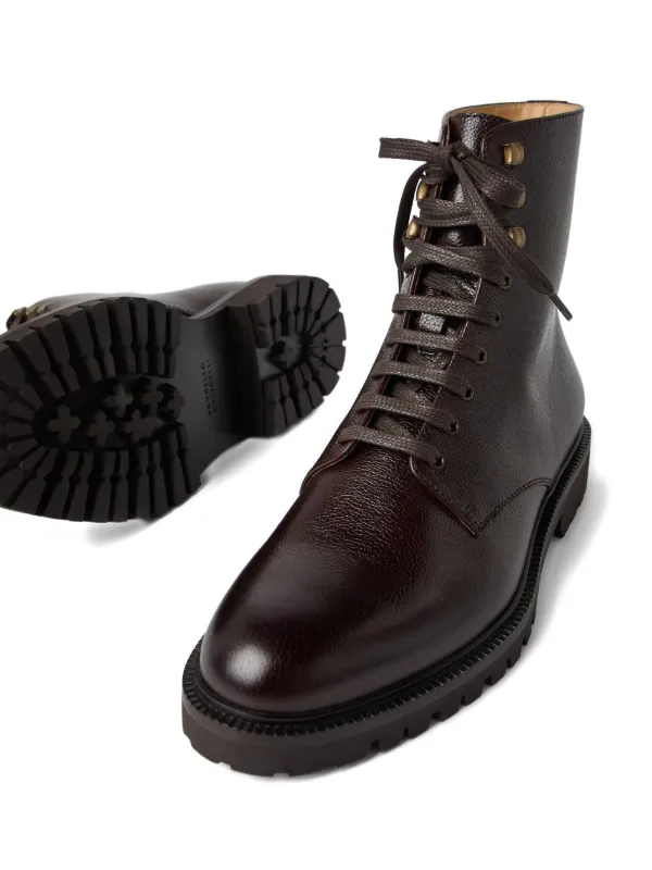 [BRUNELLO CUCINELLI] レザー コンバット ブーツ Brunello Cucinelli レザー コンバットブーツ | ブラウン