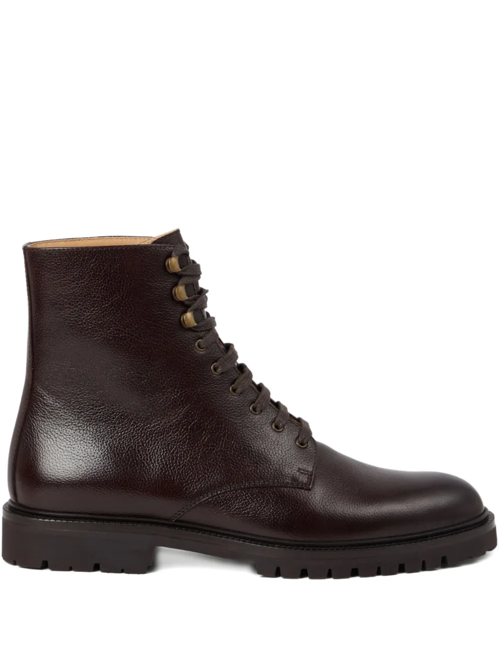 Brunello Cucinelli leather combat boots Bruin