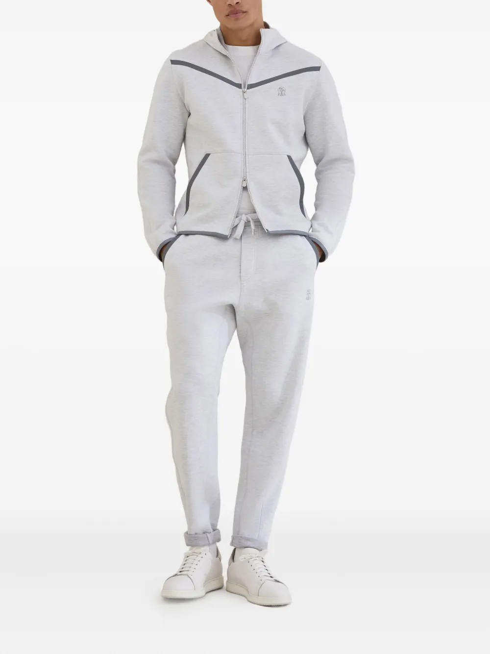 Brunello Cucinelli Sweater met rits - Grijs