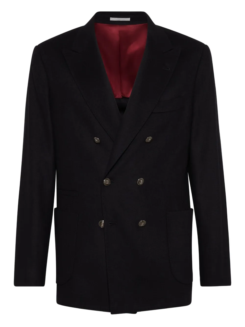 Brunello Cucinelli Blazer met dubbele rij knopen Zwart