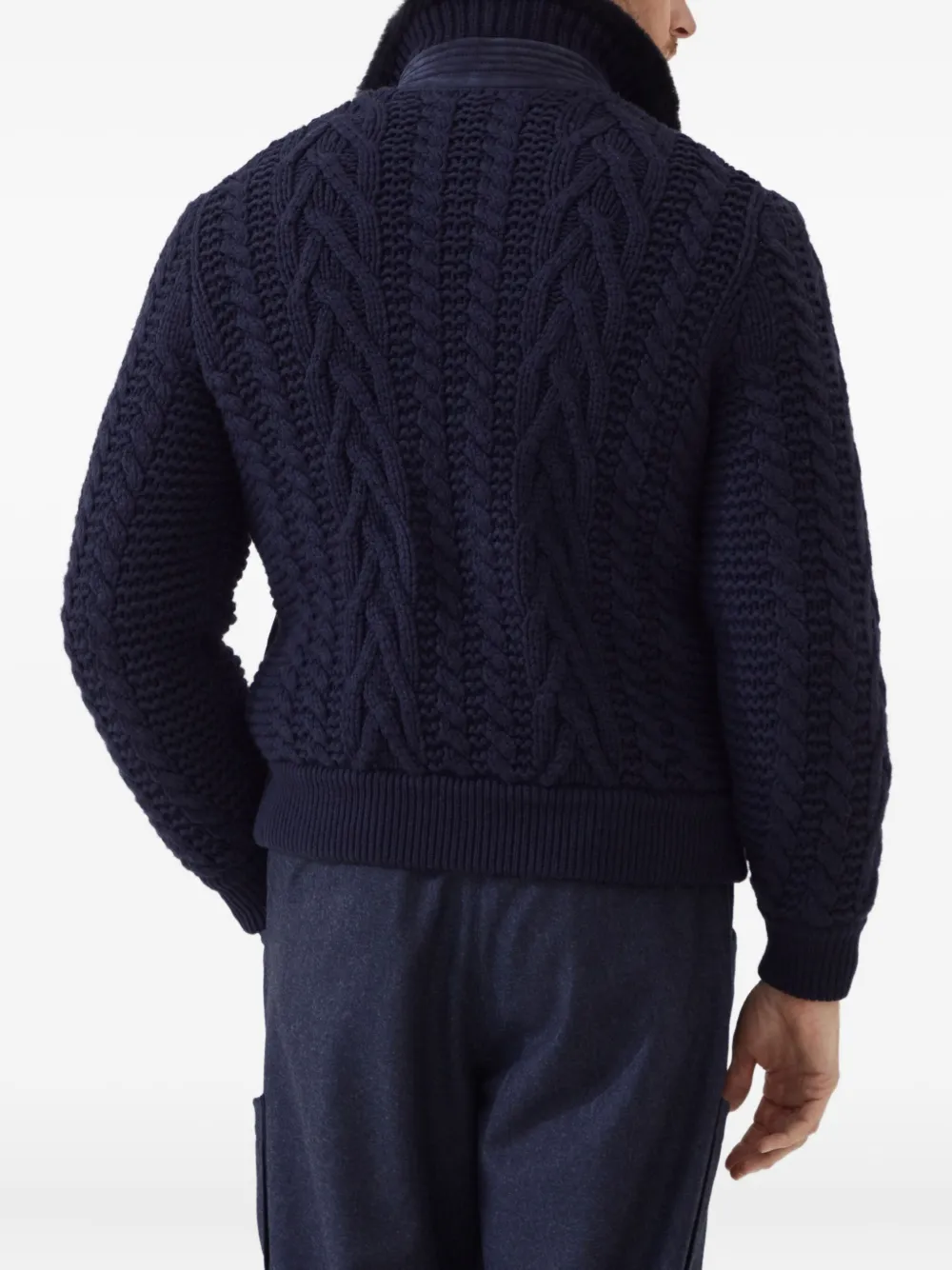 Brunello Cucinelli Bomberjack met rits Blauw