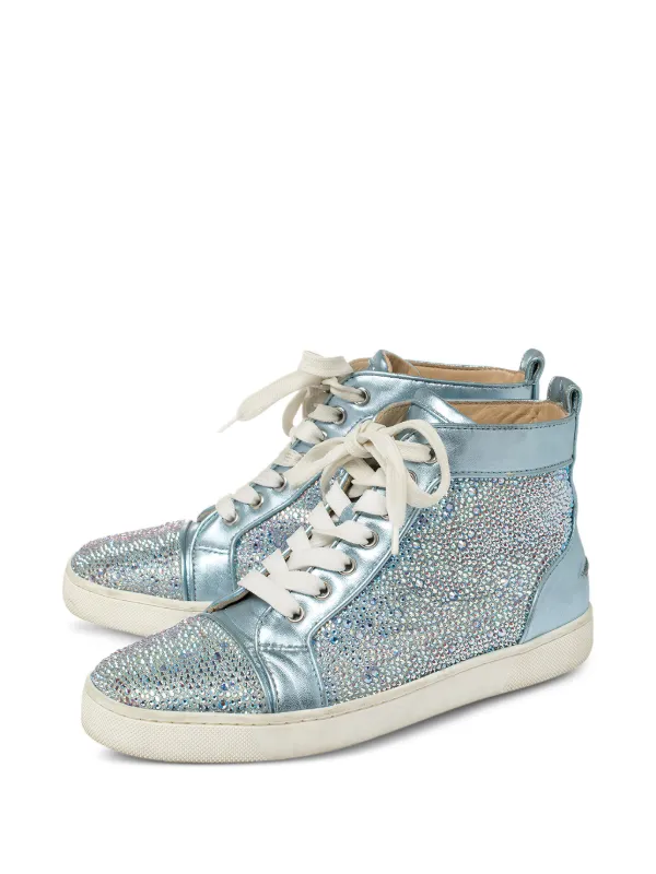 Christian Louboutin Pre-Owned crystal-embellished Sneakers | Blue
