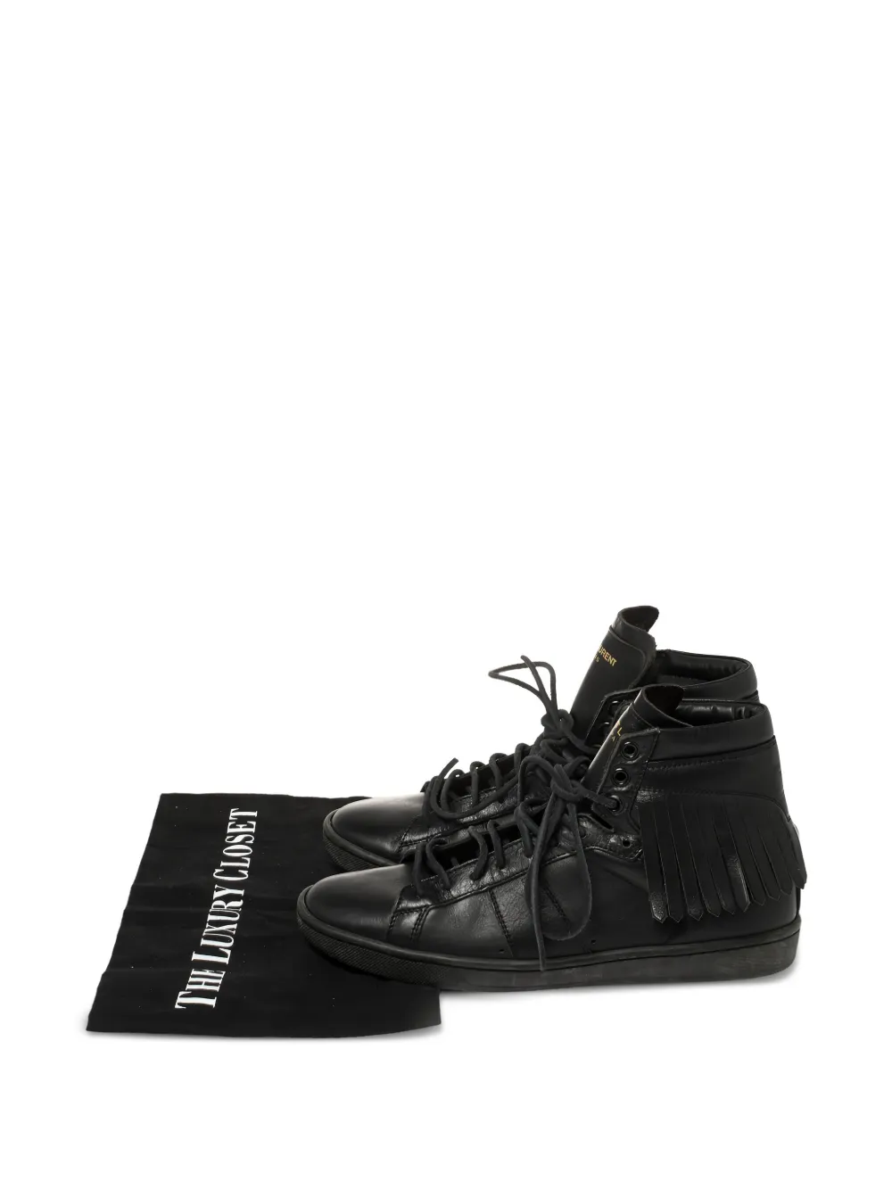 Saint Laurent Pre-Owned Leather Sneakers | Black | FARFETCH ZA