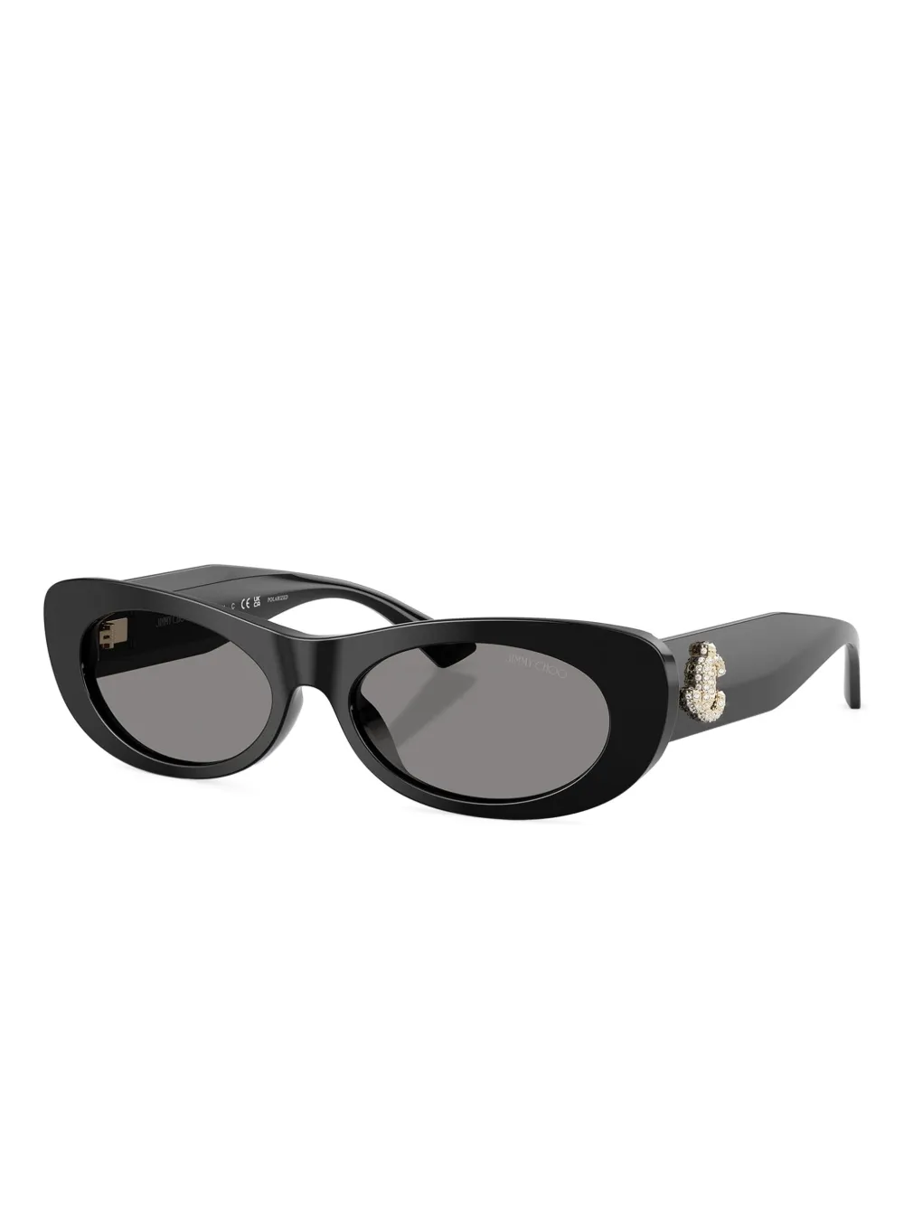 Jimmy Choo Eyewear Zonnebril met ovalen montuur en logodetail - Zwart