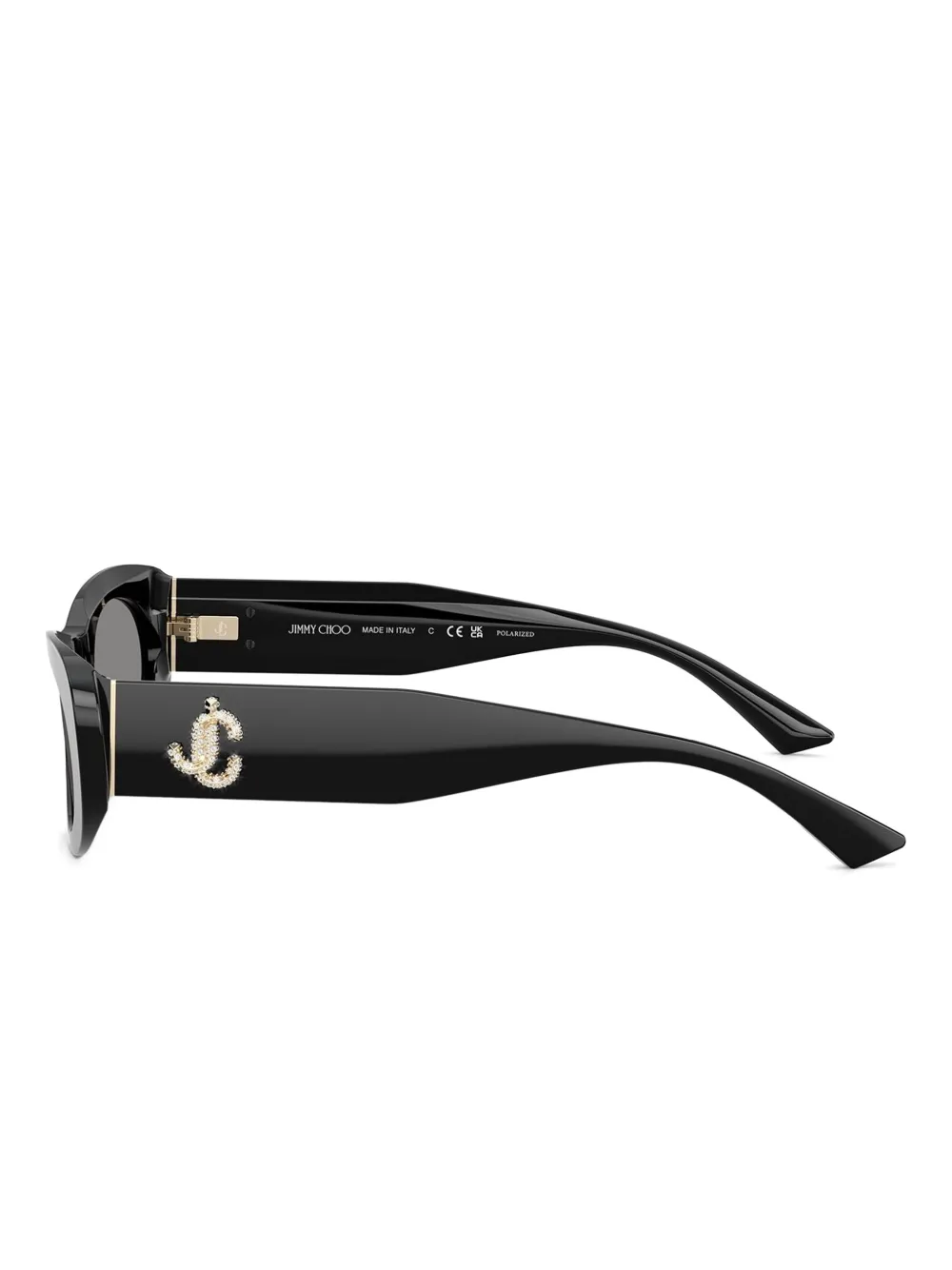 Jimmy Choo Eyewear Zonnebril met ovalen montuur en logodetail Zwart