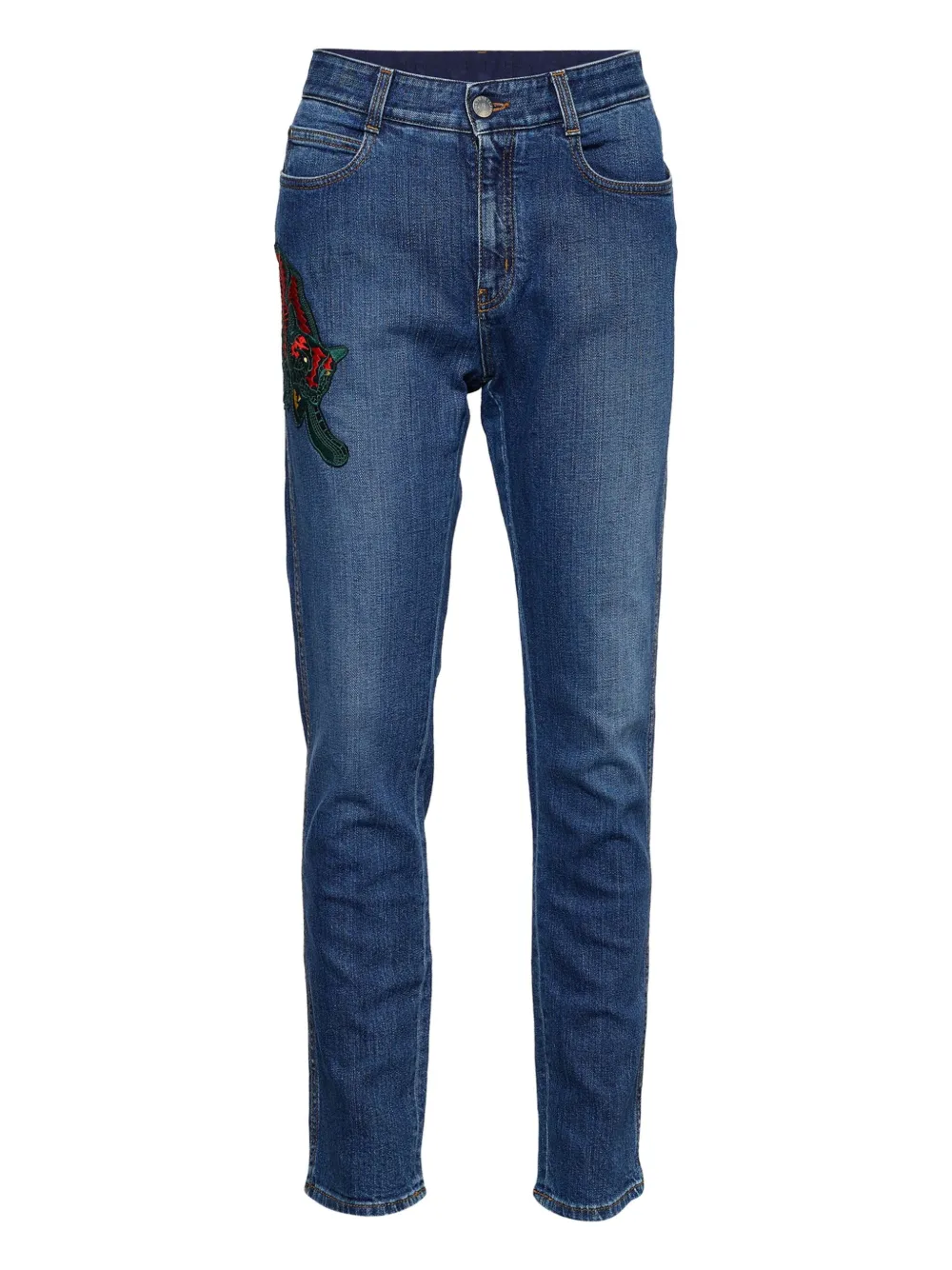Stella McCartney Pre-Owned animal-embroidery jeans | Blue | Image 1