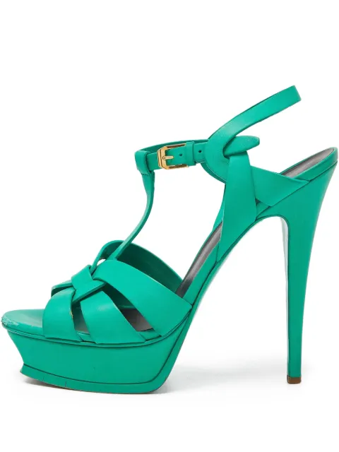 Saint Laurent Pre-Owned sandalias con plataforma y tira en T