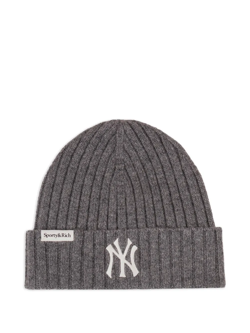 Sporty & Rich Beanie mit gerippten Bündchen - Grau