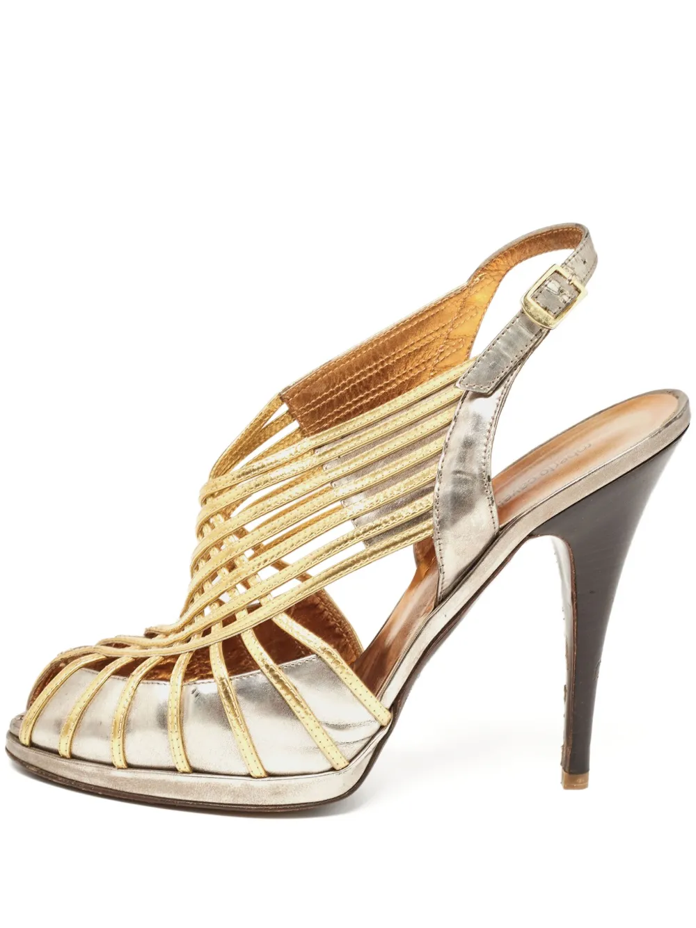 100mm leather heeled sandals