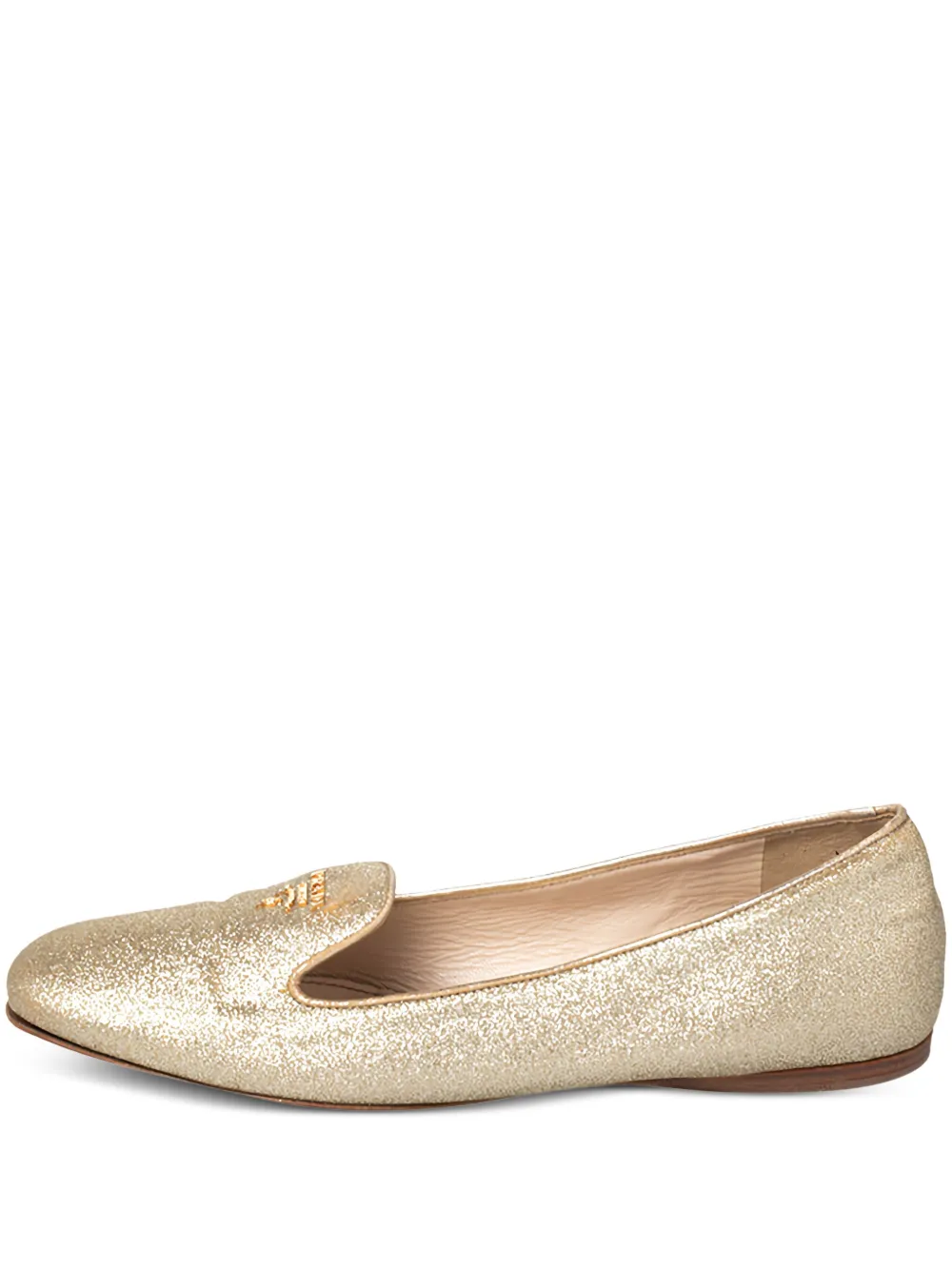 Prada Pre-Owned Glitter Smoking slippers | Gold | Image 1