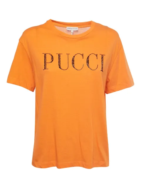 PUCCI Pre-Owned rhinestone-embellished logo T-shirt