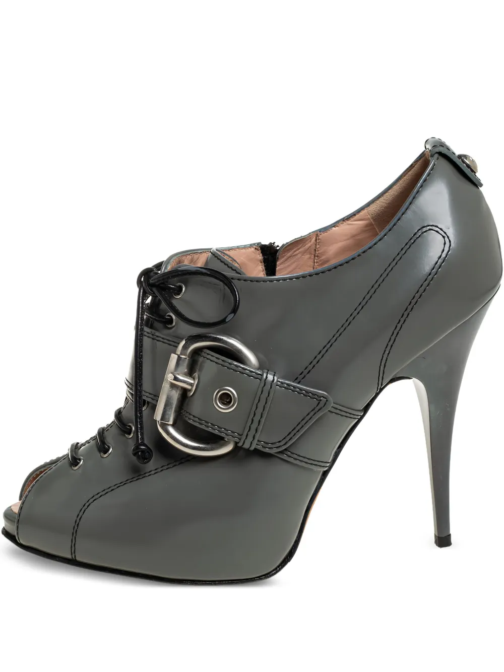 110mm leather heeled boots