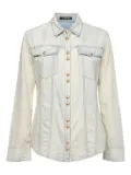 Balmain Pre-Owned long-sleeves patch-pockets shirt - Blue