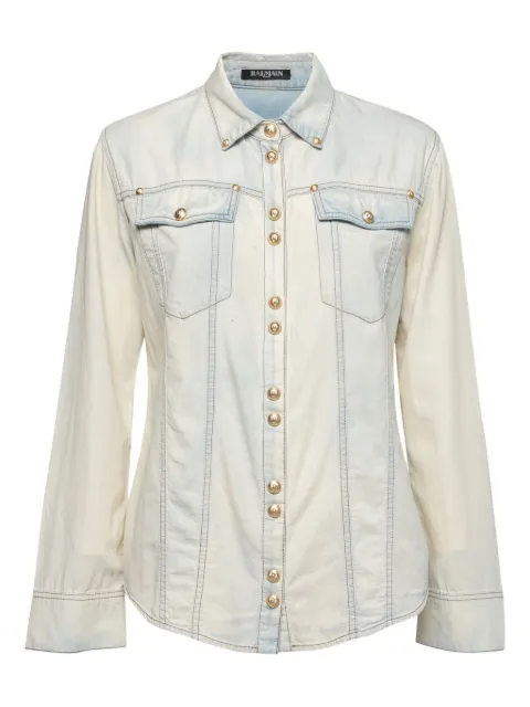 Balmain Pre-Owned 패치 포켓 긴소매 셔츠