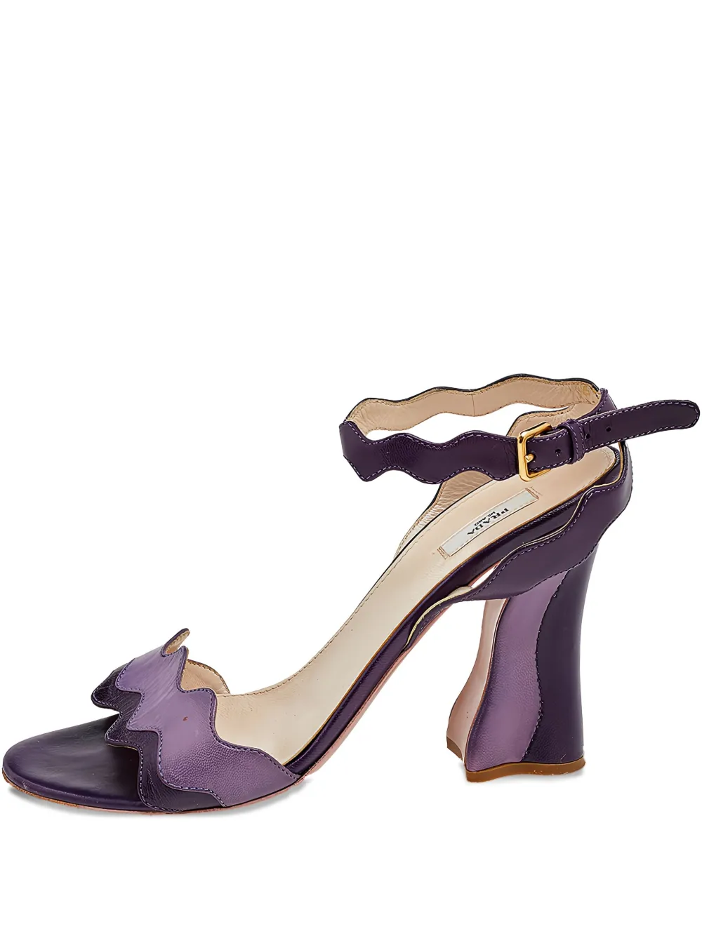 Prada Pre-Owned 100mm scalloped strap high-heel sandals | Purple | Image 1