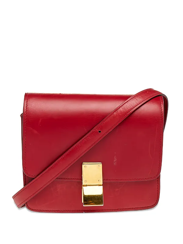 Celine Pre-owned Classic Box Shoulder Bag in Red
