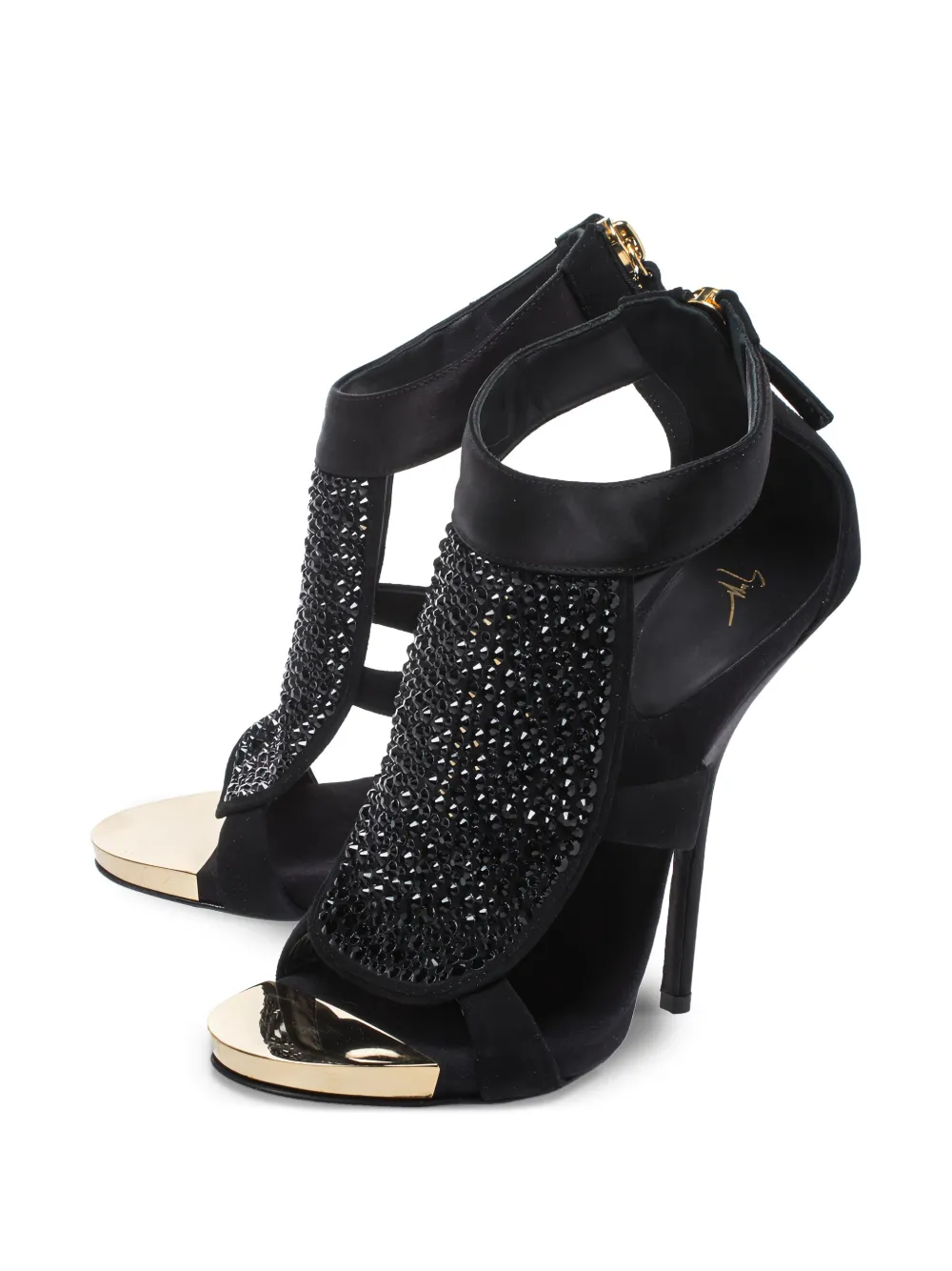 Giuseppe Zanotti Vintage 130 mm sandalen verfraaid met kristallen - Zwart