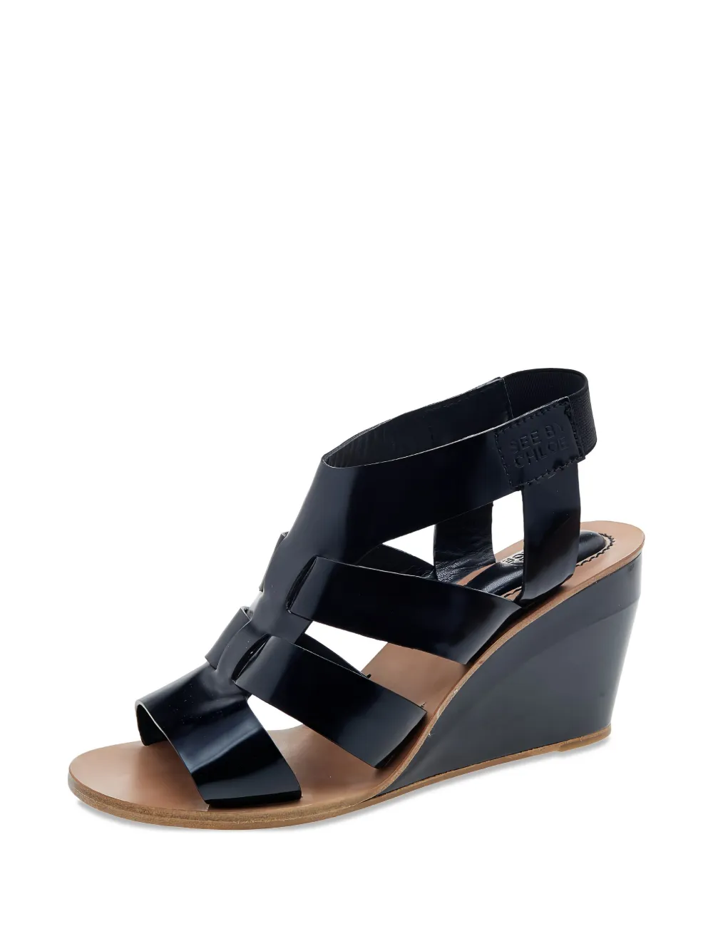 See By Chloé Vintage pre-owned 80mm patent-finish wedge sandals | Image 2