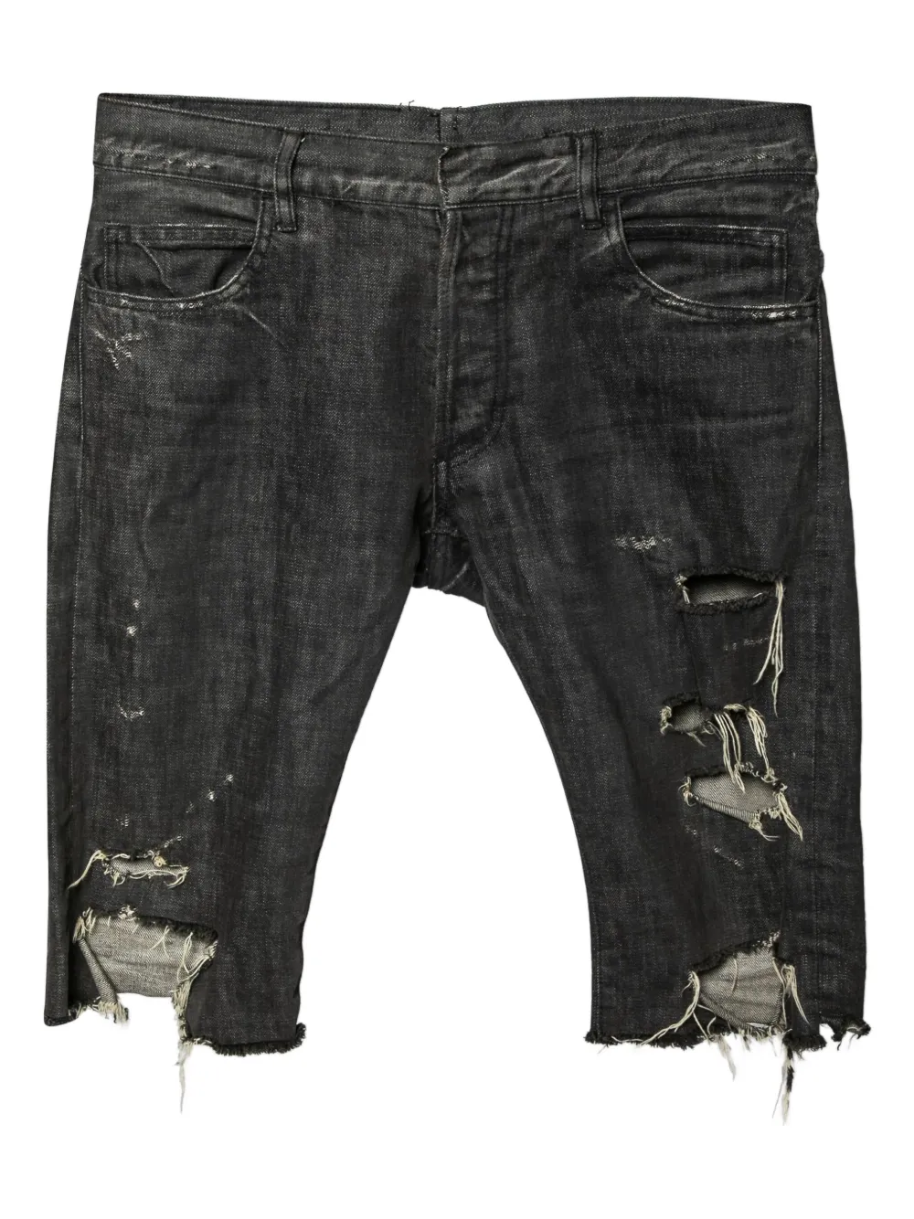 Balmain Pre-Owned Shorts con effetto vissuto - Grigio