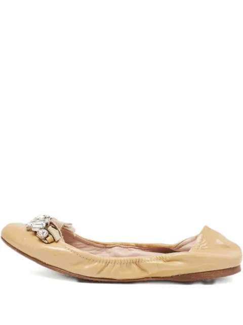 Miu Miu Pre-Owned crystal-embellished ballet flats