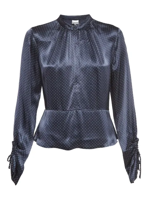 GANNI polka dot-print blouse