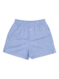 LA ROSE striped loungewear shorts - Blue