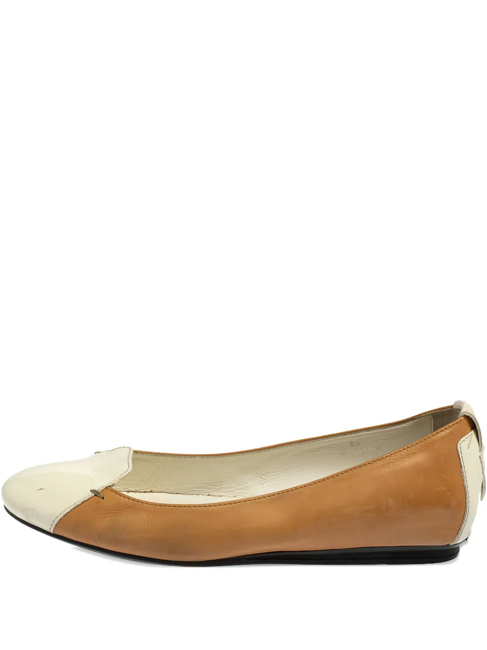 Tod's Vintage patent-leather round-toe ballet flats - ブラウン Tod's Vintage patent-leather round-toe ballet flats - ブラウン
