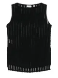 House Of Dagmar sheer striped top - Black