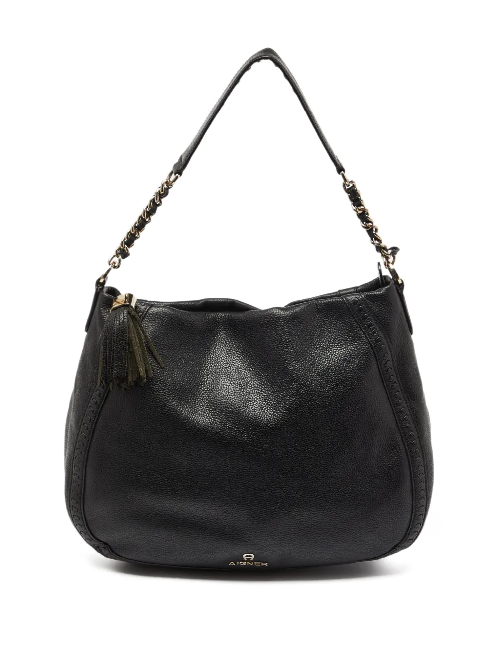 Aigner Vintage pre-owner leather chain tote bag - Nero