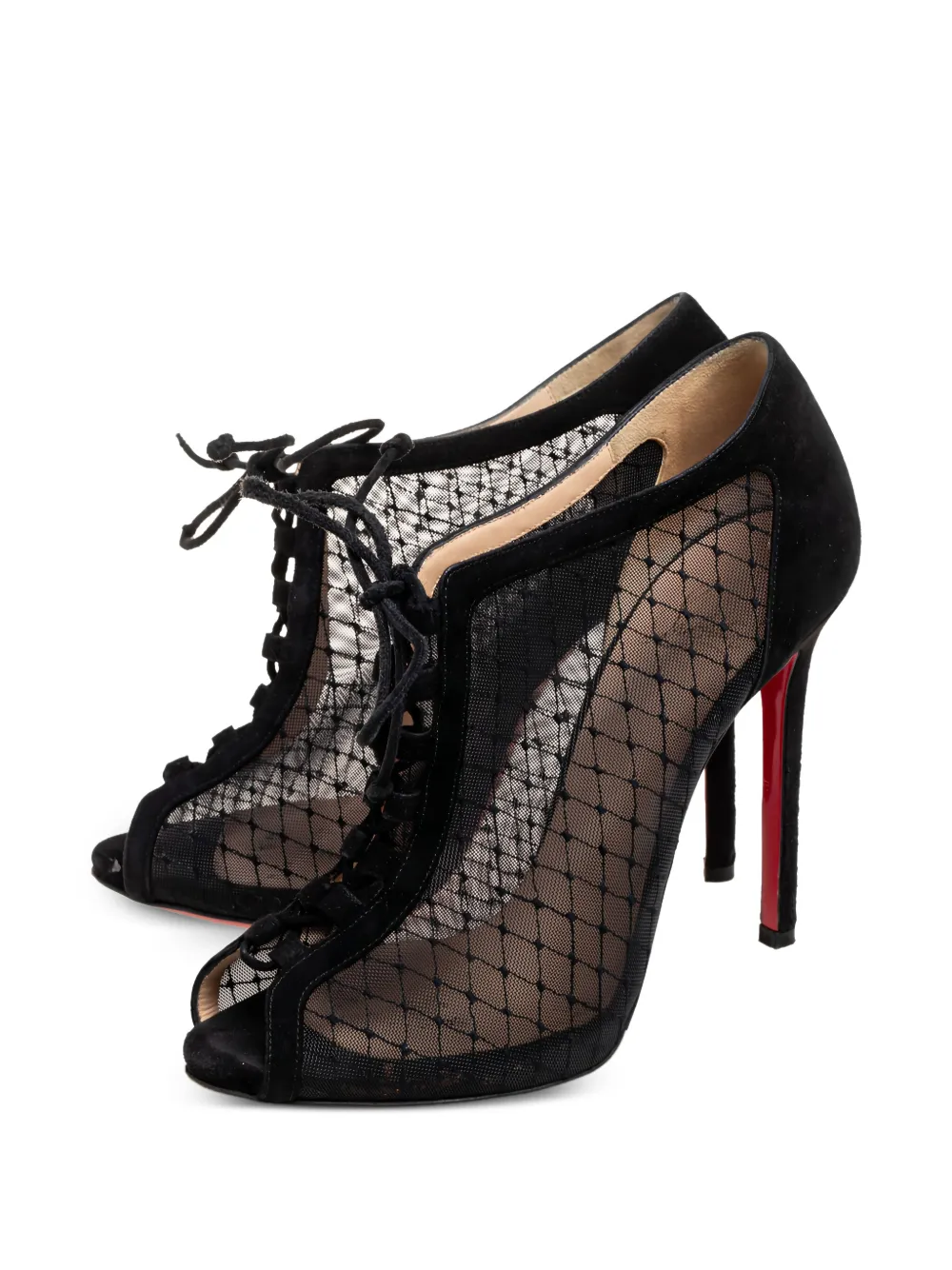 Christian Louboutin Pre-Owned 120 mm suède laarzen met hak - Zwart