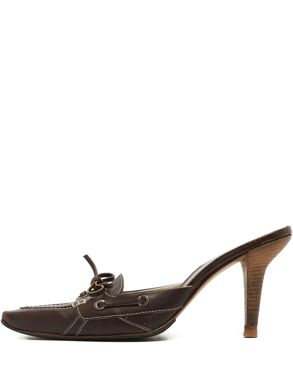 Pre-owned Tod's Vintage 100mm Leather Bow Mules