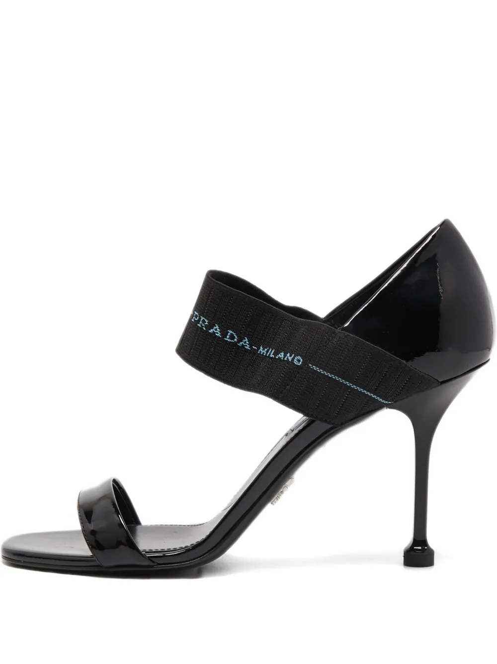 95mm patent leather elastic-strap sandals