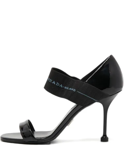 Prada Pre-Owned 95mm patent leather elastic-strap sandals