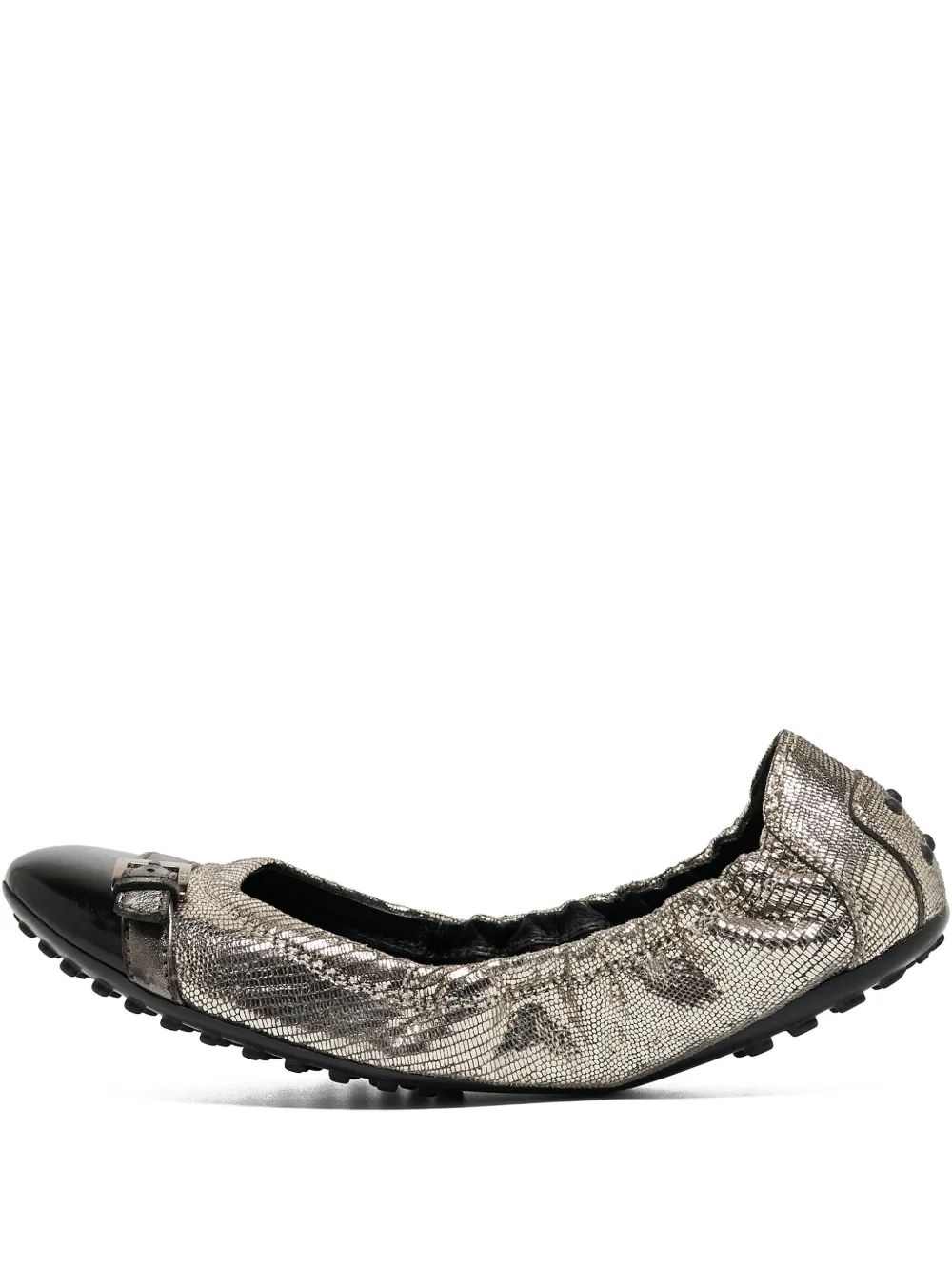 Tod's Vintage メタリック フラットシューズ - シルバートーン Tod's Vintage メタリック フラットシューズ - シルバートーン