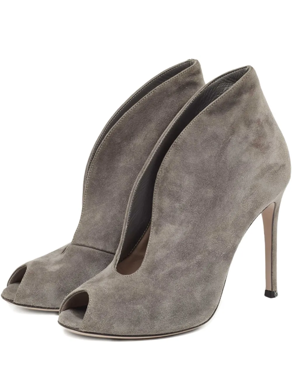 Gianvito Rossi 100mm suede peep-toe pumps | Grey | Image 1