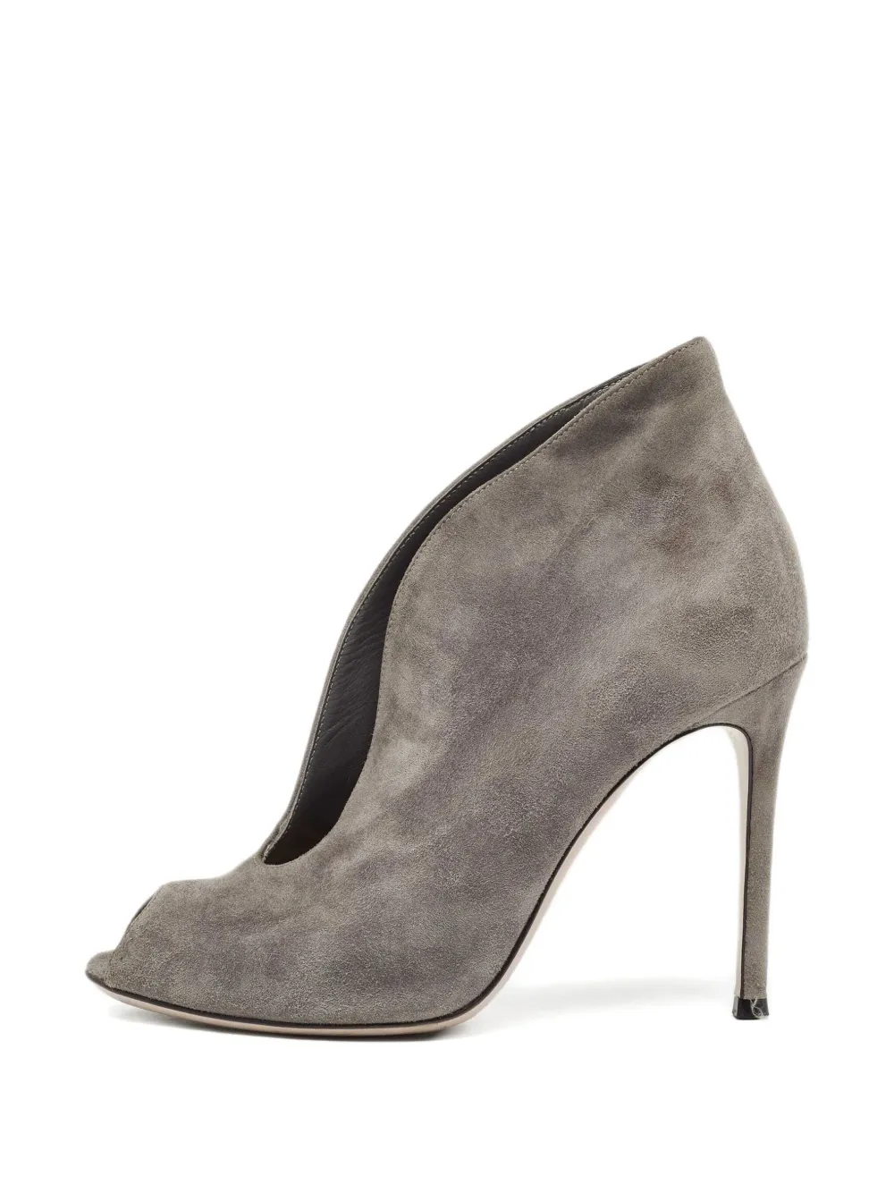 Gianvito Rossi 100 mm suède pumps met open neus - Grijs