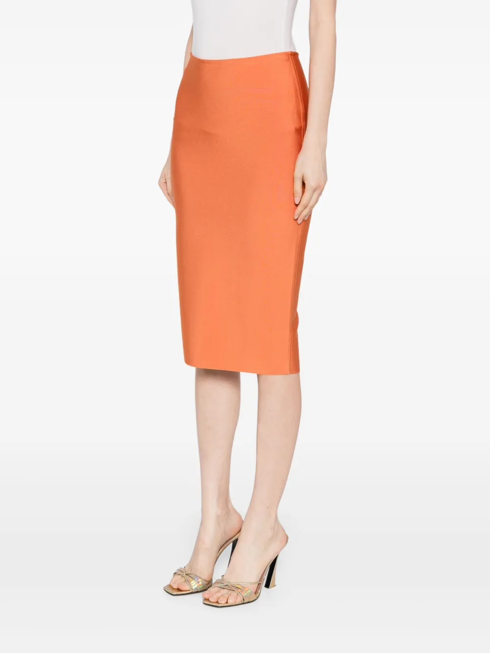 Herve L. Leroux Midi-kokerrok Oranje
