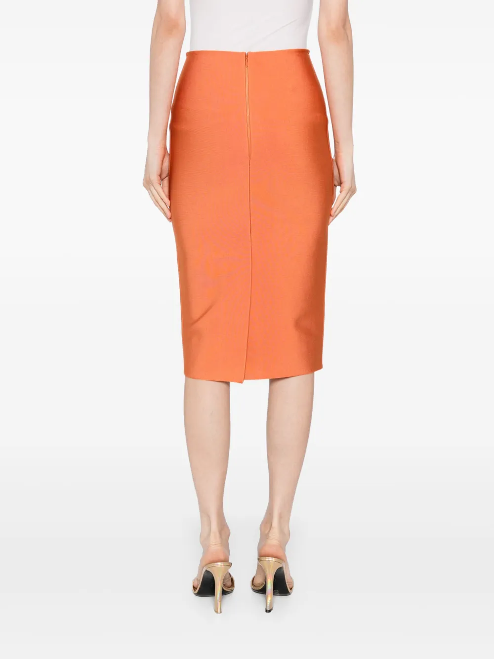 Herve L. Leroux Midi-kokerrok Oranje