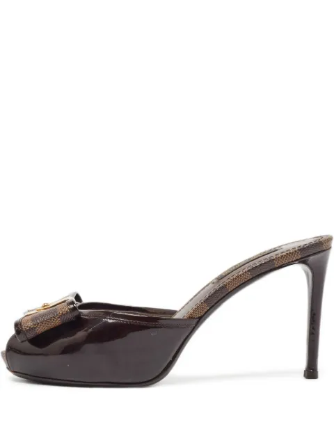 Louis Vuitton Pre-Owned 75mm Damier Ebène-detailed sandals