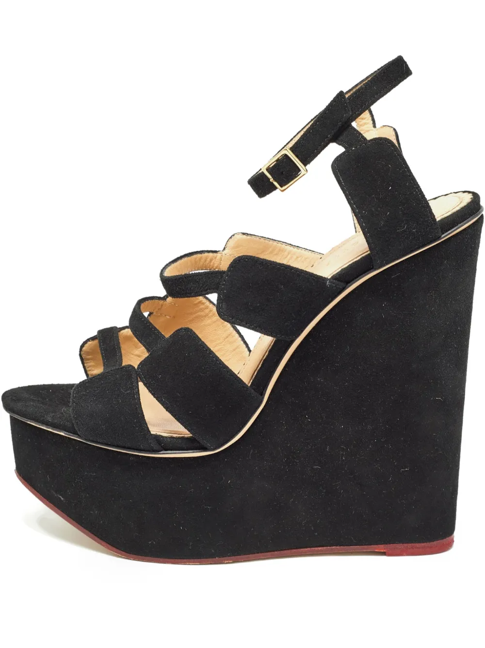 Charlotte Olympia pre-owned 150mm wedge-heel platform sandals | Black | Image 1