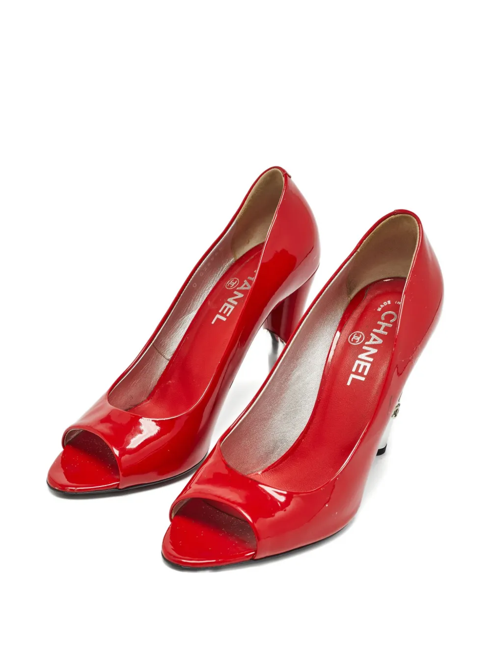 CHANEL Pre-Owned 110mm patent leather peep-toe pumps | Image 2